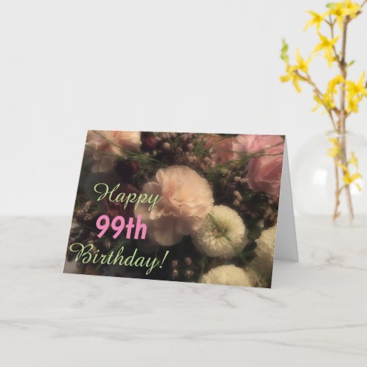 フローラハッピー99thマムブーケハッピーバースデーカード カード (黄色い花)