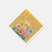 フローラハニカムミツバチ蜂蜜ドリップベビーシャワー スタンダードカクテルナプキン (角)