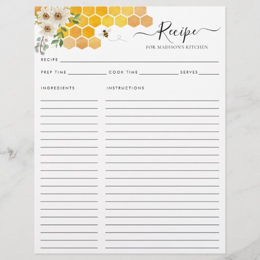 フローラハニカム（昆虫）マルハナバチビーキッチンレシピ (正面)
