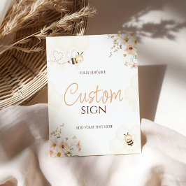 フローラハニーのまわりにベビーシャワーカスタムサイン フォトプリント           