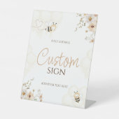 フローラハニーのまわりにベビーシャワーカスタムサイン 台座サイン (正面)