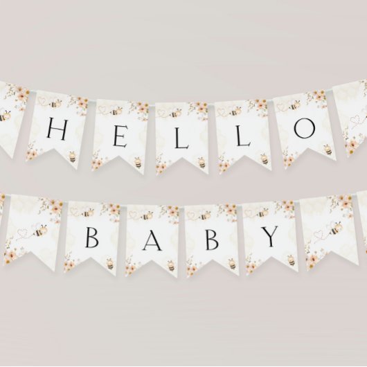 フローラハニーのまわりにベビーシャワー バンティングフラッグ