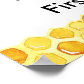 フローラハニービーファースト蜂の日誕生日へようこそ ポスター (角)