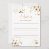 フローラハニービーベビーシャワーアドバイスカード 招待状 (正面)