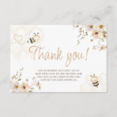 フローラハニービーベビーシャワーサンキューカード エンクロージャーカード (正面)