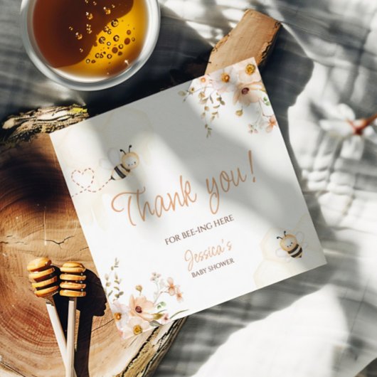 フローラハニービー赤ちゃんシャワーありがとう フェイバータグ