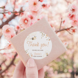 フローラハニービー赤ちゃんシャワーありがとう ラウンドシール