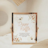 フローラハニービー赤ちゃんシャワーおむつラッフルサイン 台座サイン