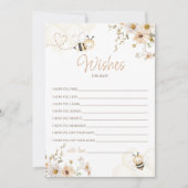 フローラハニービー赤ちゃんシャワーウィッシュカード 招待状 (正面)