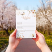 フローラハニービー赤ちゃんシャワーウィッシュカード 招待状