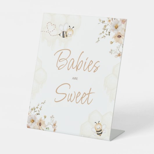 フローラハニービー赤ちゃんシャワーベビーは甘いサイン 台座サイン (正面)
