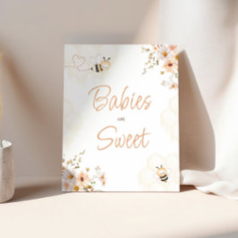 フローラハニービー赤ちゃんシャワーベビーは甘いサイン 台座サイン