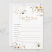 フローラハニービー赤ちゃんシャワー予測カード 招待状 (正面)