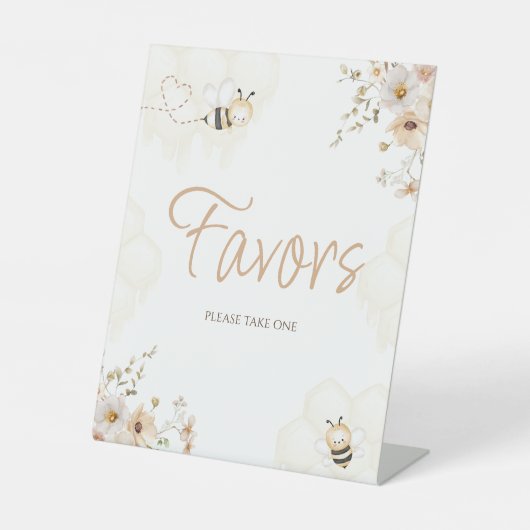 フローラハニービー赤ちゃんシャワー好意サイン 台座サイン (正面)