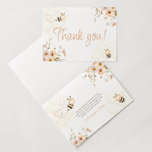 フローラハニービー赤ちゃんシャワー折りありがとう カード
