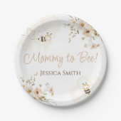 フローラハニービー赤ちゃんシャワー ペーパープレート (正面)