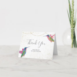 フローラハミングバーズウォーターカラーサンキューカード サンキューカード