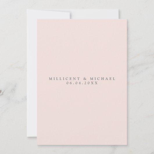 フローラハミングバーズピンク金ゴールド水の色結婚の 招待状 (裏面)