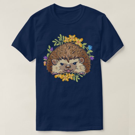 フローラハリネズミの花ハリネズミ養豚 Tシャツ (デザイン正面)
