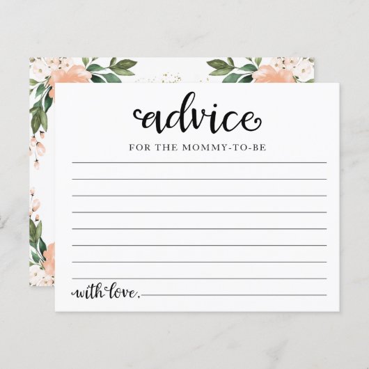 フローラハロウィンガールベビーシャワーアドバイスカード (正面/裏面)