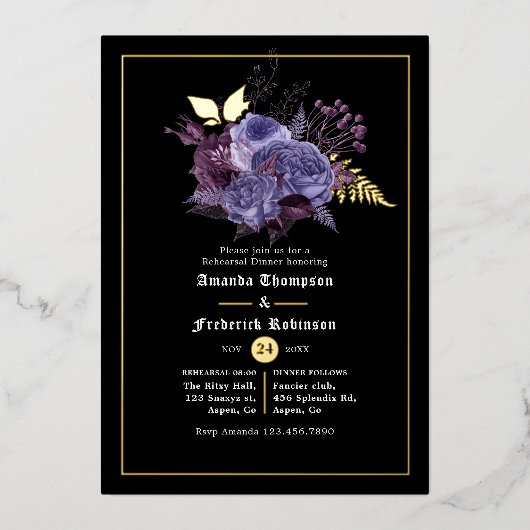 フローラハロウィーンゴシックリハーサルディナー 箔招待状 (正面)