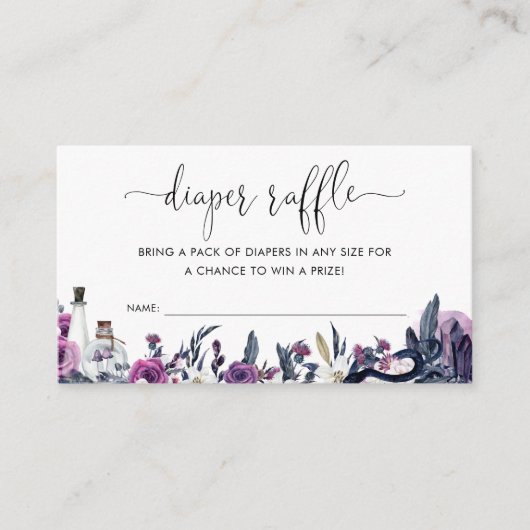 フローラハロウィーンスカルスネークオムツラッフルシャワー エンクロージャーカード (正面)