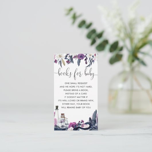 フローラハロウィーンスカルスネークブック赤ちゃんシャワー エンクロージャーカード (スタンド正面)