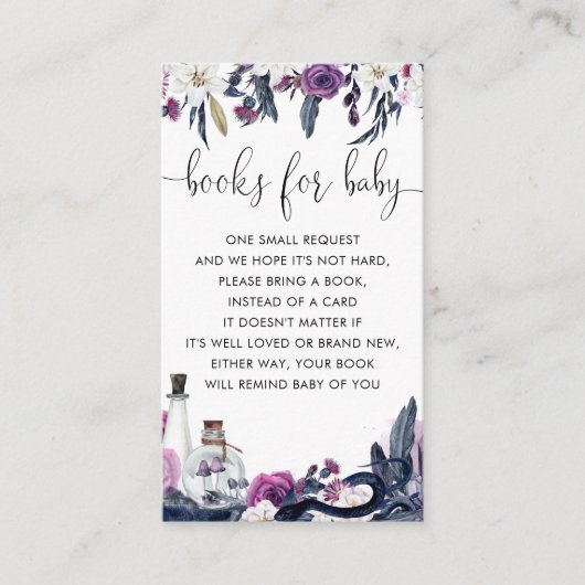 フローラハロウィーンスカルスネークブック赤ちゃんシャワー エンクロージャーカード (正面)