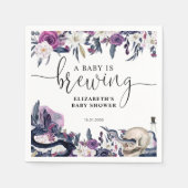 フローラハロウィーンスカルベビーは醸造シャワー スタンダードカクテルナプキン (正面)