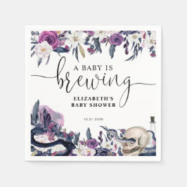 フローラハロウィーンスカルベビーは醸造シャワー スタンダードカクテルナプキン