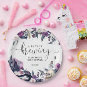 フローラハロウィーンスカルベビーは醸造シャワー ペーパープレート (パーティー)