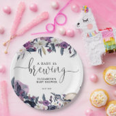 フローラハロウィーンスカルベビーは醸造シャワー ペーパープレート (パーティー)