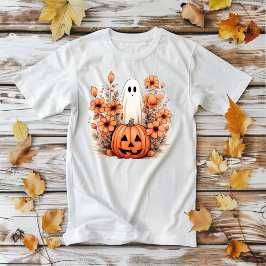 フローラハロウィーンパンプキン幽霊 Tシャツ
