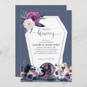 フローラハロウィーン棺ベビーは醸造シャワー 招待状 (正面/裏面)