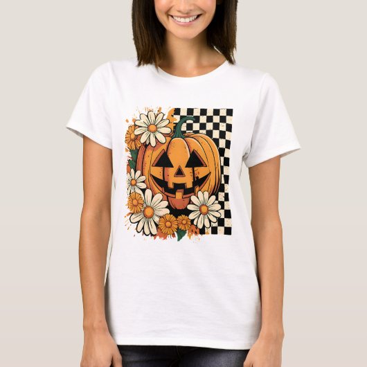 フローラハロウィーン秋パンプキン Tシャツ (正面)