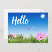 フローラハローデイジーバタフライワイルドフラワーフレンズ ポストカード (正面/裏面)