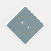 フローラハローレルガーランドモノグラム スタンダードランチョンナプキン (角)