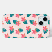 フローラハワイアンパターンピンクの水カラープルメリア Case-Mate iPhoneケース (裏面 (横))