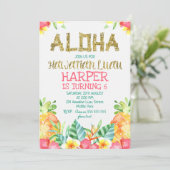 フローラハワイアンルアウ（ハワイ式宴会）誕生日招待状 招待状 (スタンド正面)