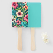 フローラハワイアン/熱帯 ハンドファン (正面&裏面)