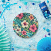 フローラハワイアン/熱帯 ペーパープレート (パーティー)