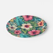 フローラハワイアン/熱帯 ペーパープレート (アングル)