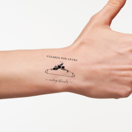 フローラハンガーロゴCovid温度クリア入力 ラバースタンプ