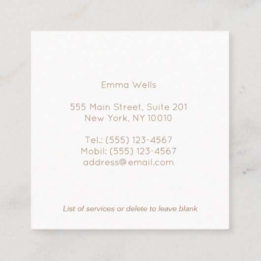 フローラハンガー受託衣料品ブティック スクエア名刺 (裏面)