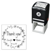 フローラハンドドローリースありがとうパーソナライズされた セルフインキングスタンプ (インサイチュ)