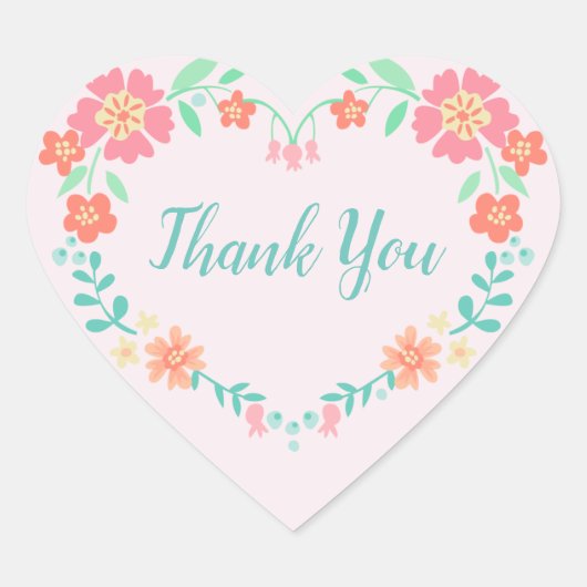 フローラハートありがとう ハートシール (正面)