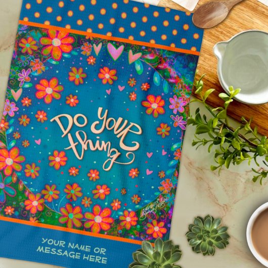 フローラハートおもしろいDo Your Thing引用文名 キッチンタオル