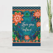 フローラハートかわいらしマチユニークュッシュルーム母の日 カード (正面)