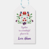 フローラハートと引用文 ギフトタグ (正面)