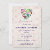 フローラハートと熱帯花ブライダルシャワー 招待状 (裏面)